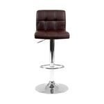Artiss 2x Bar Stools Leather Gas Lift Brown - Furniture > Bar Stools & Chairs