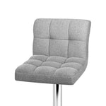 Artiss 2x Bar Stools Leather Gas Lift Grey - Furniture > Bar Stools & Chairs