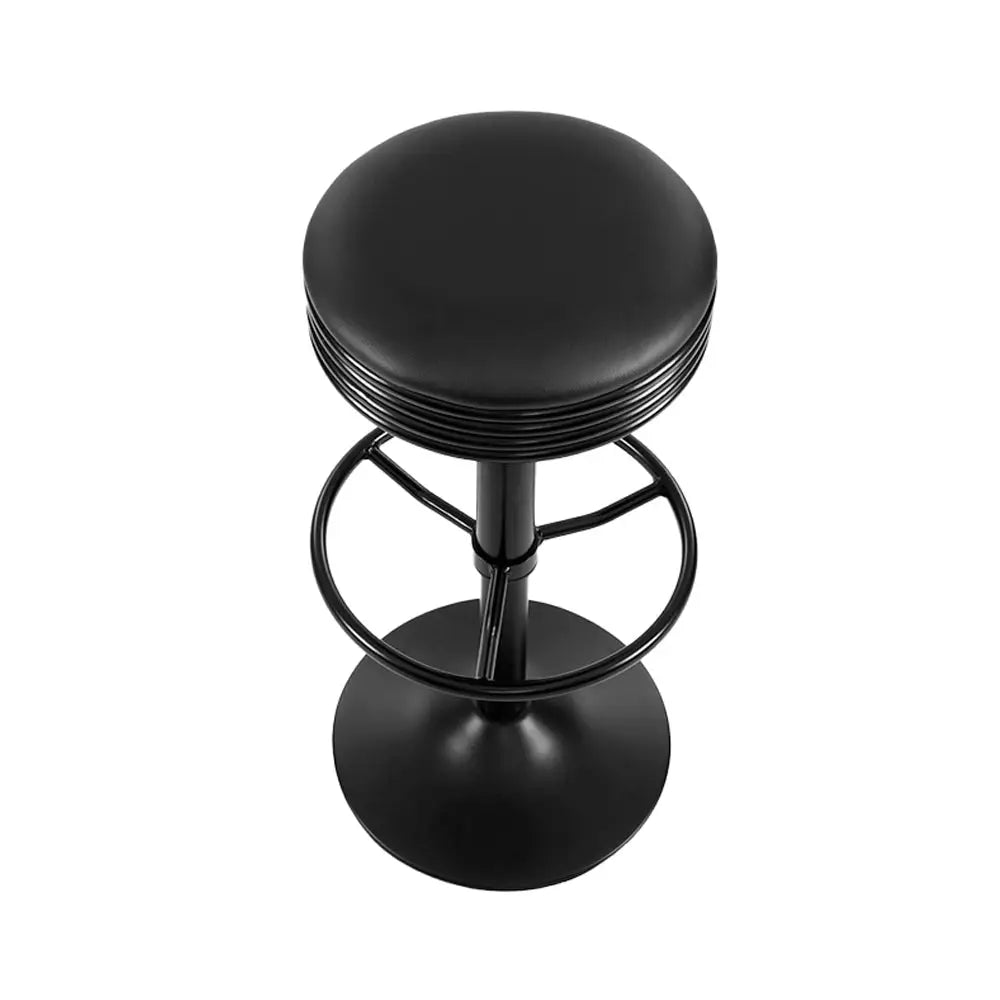 Artiss 2x Bar Stools Leather Padded Gas Lift Black - Furniture > Bar Stools & Chairs