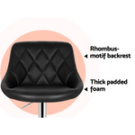 Artiss 2x Bar Stools Leather Padded Gas Lift Stool Black - Furniture > Bar Stools & Chairs > Table & Bar Stools