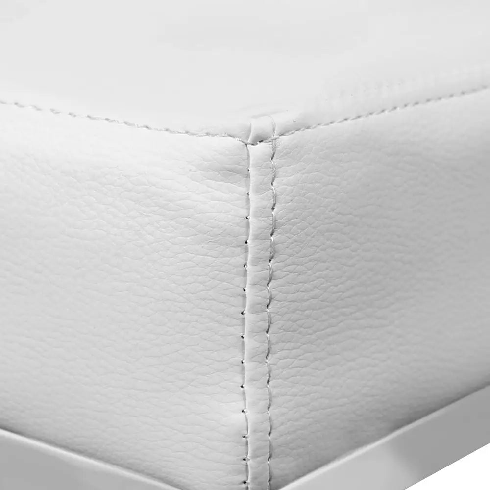 Artiss 2x Bar Stools Leather Padded Metal White - Furniture > Bar Stools & Chairs
