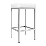 Artiss 2x Bar Stools Leather Padded Metal White - Furniture > Bar Stools & Chairs