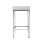 Artiss 2x Bar Stools Leather Padded Metal White - Furniture > Bar Stools & Chairs