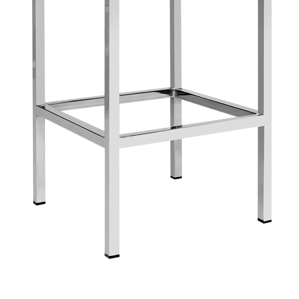 Artiss 2x Bar Stools Leather Padded Metal White - Furniture > Bar Stools & Chairs