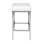 Artiss 2x Bar Stools Leather Padded Metal White - Furniture > Bar Stools & Chairs