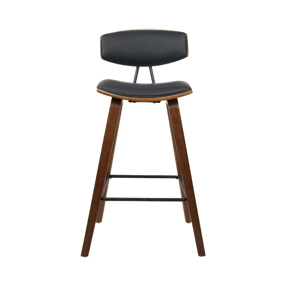 Artiss 2x Bar Stools Leather Padded w/Backrest - Furniture > Bar Stools & Chairs