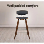 Artiss 2x Bar Stools Leather Padded w/Backrest - Furniture > Bar Stools & Chairs