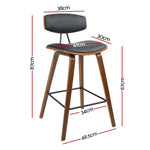 Artiss 2x Bar Stools Leather Padded w/Backrest - Furniture > Bar Stools & Chairs