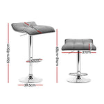 Artiss 2x Bar Stools Linen Padded Gas Lift - Furniture > Bar Stools & Chairs