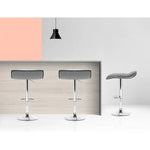 Artiss 2x Bar Stools Linen Padded Gas Lift - Furniture > Bar Stools & Chairs