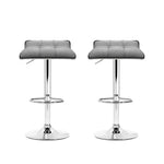Artiss 2x Bar Stools Linen Padded Gas Lift - Furniture > Bar Stools & Chairs