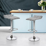 Artiss 2x Bar Stools Linen Padded Gas Lift - Furniture > Bar Stools & Chairs