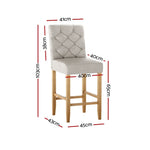 Artiss 2x Bar Stools Linen Upholstered Chairs - Furniture > Bar Stools & Chairs