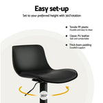 Artiss 2x Bar Stools Padded Seat Gas Lift Black - Furniture > Bar Stools & Chairs > Table & Bar Stools