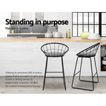 Artiss 2x Bar Stools Padded Seat Metal - Furniture > Bar Stools & Chairs