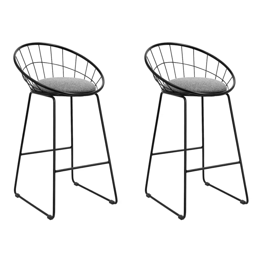 Artiss 2x Bar Stools Padded Seat Metal - Furniture > Bar Stools & Chairs