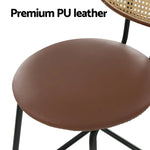 Artiss 2x Bar Stools PU Leather Stools Brown - Furniture > Bar Stools & Chairs > Table & Bar Stools