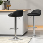 Artiss 2x Bar Stools PU Leather Gas Lift Black - Furniture > Bar Stools & Chairs