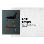 Artiss 2x Bar Stools PU Seat Wooden - Furniture > Bar Stools & Chairs