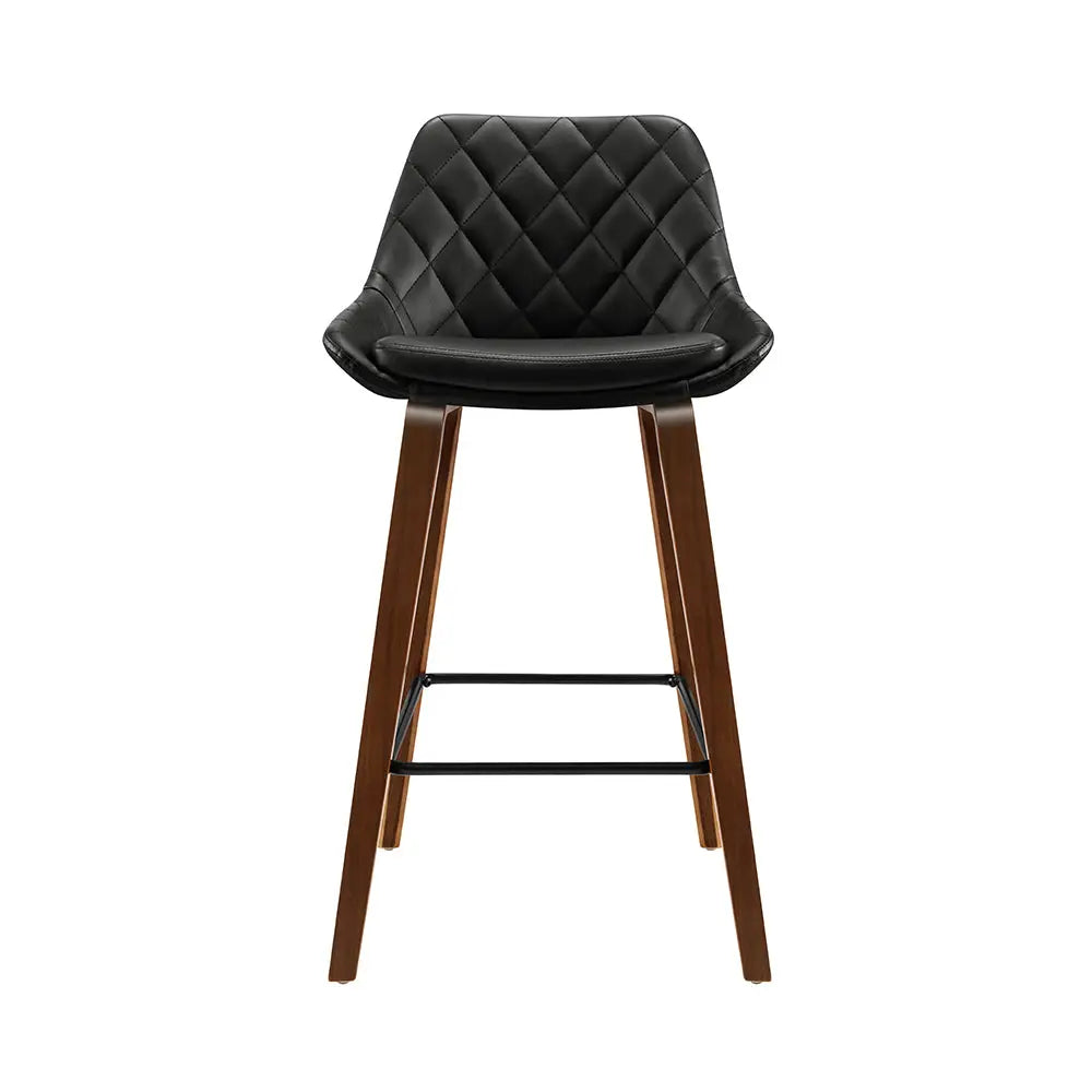 Artiss 2x Bar Stools PU Seat Wooden - Furniture > Bar Stools & Chairs