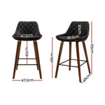 Artiss 2x Bar Stools PU Seat Wooden - Furniture > Bar Stools & Chairs