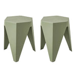 Artiss 2x Bar Stools Puzzle Plastic Foot Stool Green - Furniture > Bar Stools & Chairs > Table & Bar Stools