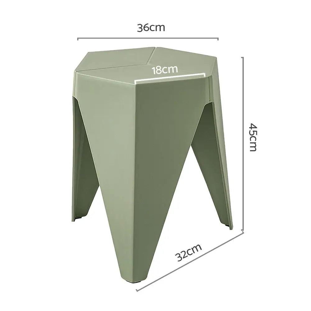 Artiss 2x Bar Stools Puzzle Plastic Foot Stool Green - Furniture > Bar Stools & Chairs > Table & Bar Stools
