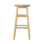 Artiss 2x Bar Stools Round Chairs Wooden Nature - Furniture > Bar Stools & Chairs