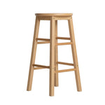 Artiss 2x Bar Stools Round Chairs Wooden Nature - Furniture > Bar Stools & Chairs