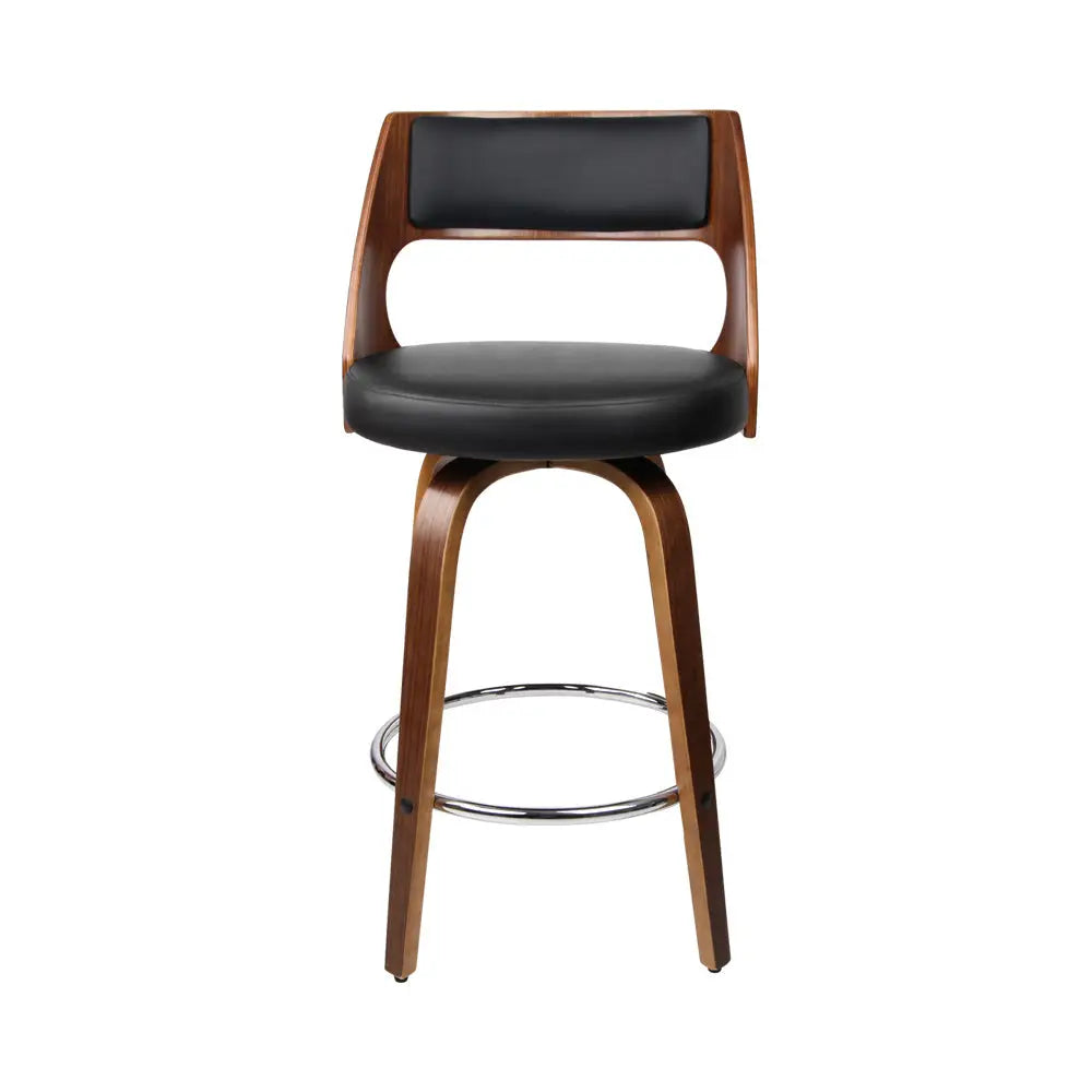 Artiss 2x Bar Stools Swivel Leather Chair 65cm - Furniture > Bar Stools & Chairs