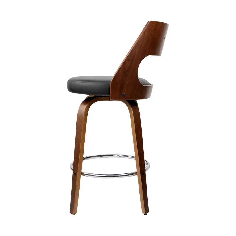 Artiss 2x Bar Stools Swivel Leather Chair 65cm - Furniture > Bar Stools & Chairs