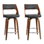 Artiss 2x Bar Stools Swivel Leather Chair 65cm - Furniture > Bar Stools & Chairs