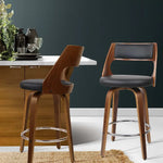 Artiss 2x Bar Stools Swivel Leather Chair 76cm - Furniture > Bar Stools & Chairs > Table & Bar Stools