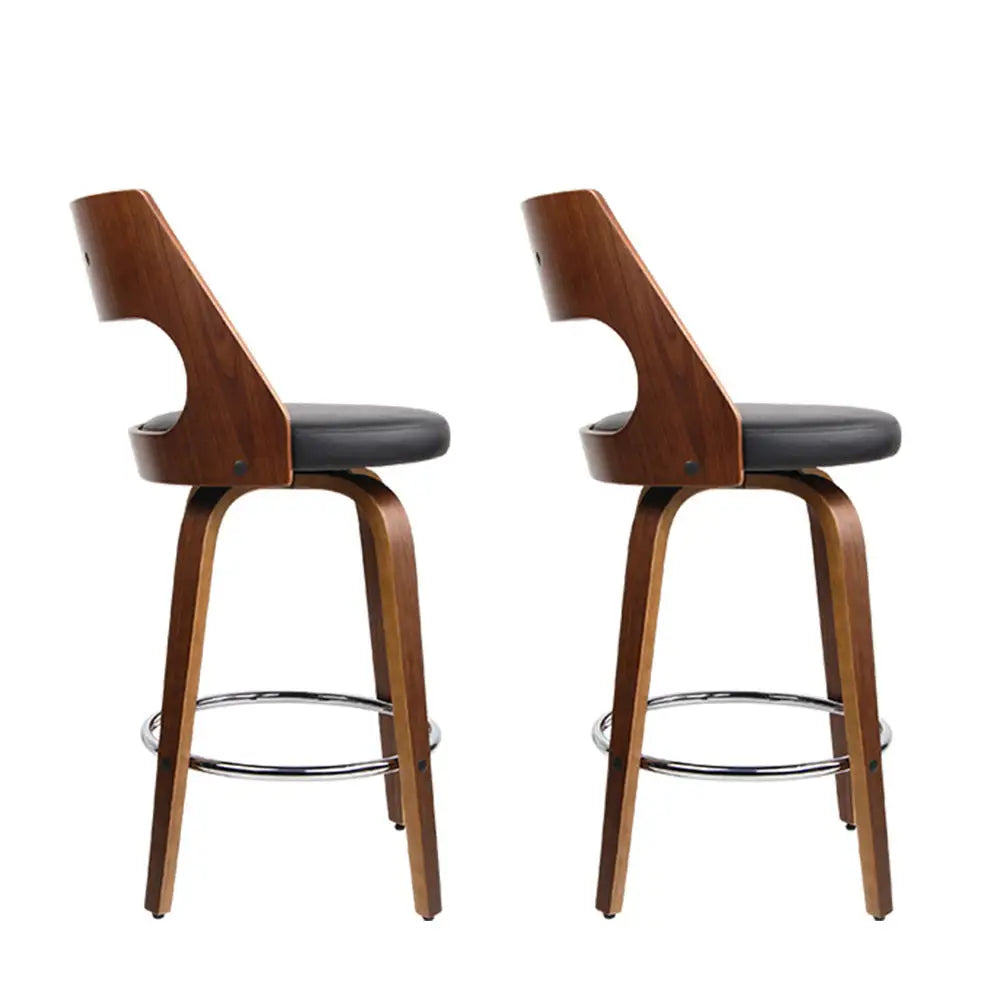 Artiss 2x Bar Stools Swivel Leather Chair 76cm - Furniture > Bar Stools & Chairs > Table & Bar Stools