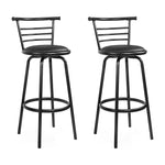 Artiss 2x Bar Stools Swivel Leather Padded Metal - Furniture > Bar Stools & Chairs > Table & Bar Stools