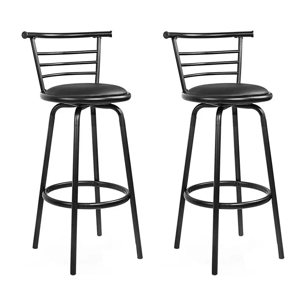 Artiss 2x Bar Stools Swivel Leather Padded Metal - Furniture > Bar Stools & Chairs > Table & Bar Stools