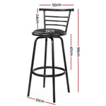 Artiss 2x Bar Stools Swivel Leather Padded Metal - Furniture > Bar Stools & Chairs > Table & Bar Stools