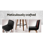 Artiss 2x Bar Stools Swivel Leather Padded Wooden - Furniture > Bar Stools & Chairs