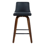 Artiss 2x Bar Stools Swivel Leather Padded Wooden - Furniture > Bar Stools & Chairs