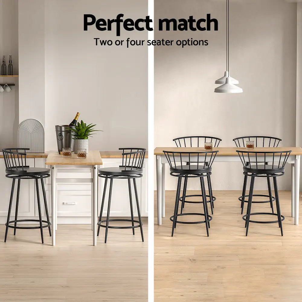 Artiss 2x Bar Stools Swivel Metal Chairs - Furniture > Bar Stools & Chairs > Table & Bar Stools