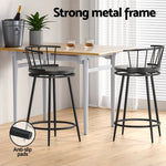 Artiss 2x Bar Stools Swivel Metal Chairs - Furniture > Bar Stools & Chairs > Table & Bar Stools