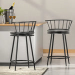 Artiss 2x Bar Stools Swivel Metal Chairs - Furniture > Bar Stools & Chairs > Table & Bar Stools