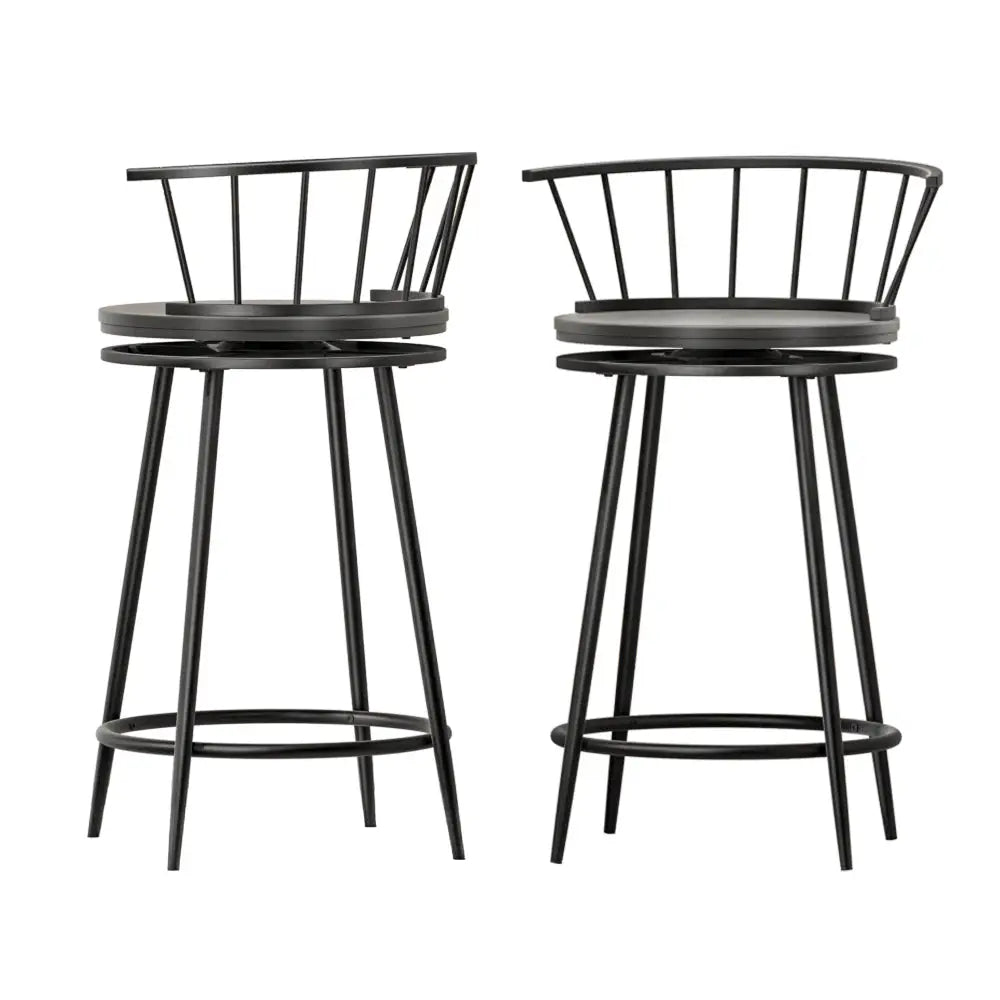 Artiss 2x Bar Stools Swivel Metal Chairs - Furniture > Bar Stools & Chairs > Table & Bar Stools