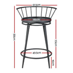 Artiss 2x Bar Stools Swivel Metal Chairs - Furniture > Bar Stools & Chairs > Table & Bar Stools