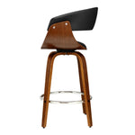 Artiss 2x Bar Stools Swivel PU Seat Wooden - Furniture > Bar Stools & Chairs