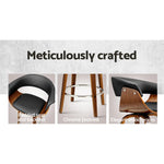 Artiss 2x Bar Stools Swivel PU Seat Wooden - Furniture > Bar Stools & Chairs