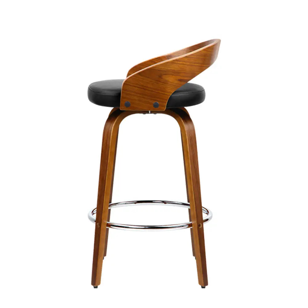 Artiss 2x Bar Stools Swivel Seat Curving Backrest - Furniture > Bar Stools & Chairs