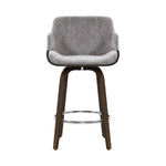 Artiss 2x Bar Stools Swivel Velvet Padded Wooden - Furniture > Bar Stools & Chairs