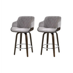 Artiss 2x Bar Stools Swivel Velvet Padded Wooden - Furniture > Bar Stools & Chairs