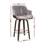 Artiss 2x Bar Stools Swivel Velvet Padded Wooden - Furniture > Bar Stools & Chairs